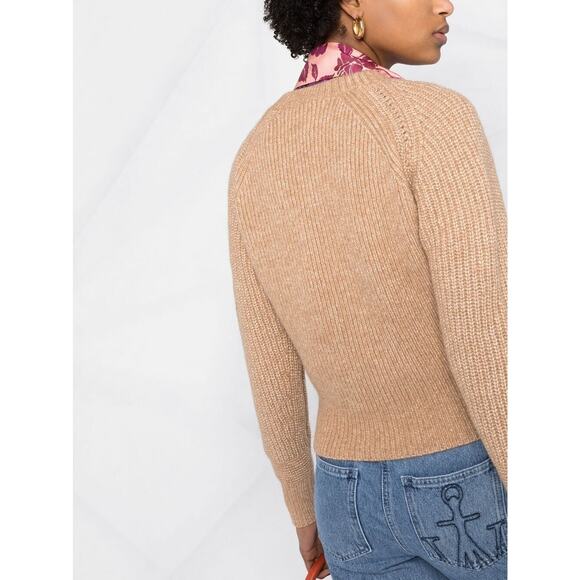 See By Chloe Sweater Women's Size Large Tan Pullover Wool Quiet Luxury Old Money - Picture 14 of 15